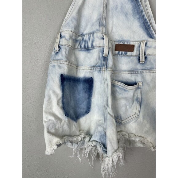 Harmony + Havoc Denim Overalls Shortalls Size 3 Destroyed Distressed Acid Wash - Picture 6 of 12